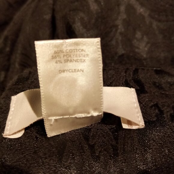 LOFT Pants  sz 10  Black  Textured  Paisley  Tapered Leg  Slim Ankle  Pockets - Picture 10 of 11